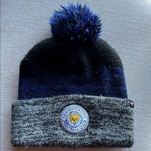 Kids Leicester City Football Club Beanie - Blue and Gray